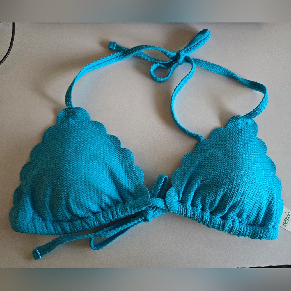 Aerie Waffle String Triangle Bikini Top